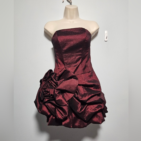 Cache Size 2 Burgundy Dress HOMECOMING DANCE DRESS!!!! - Picture 1 of 12
